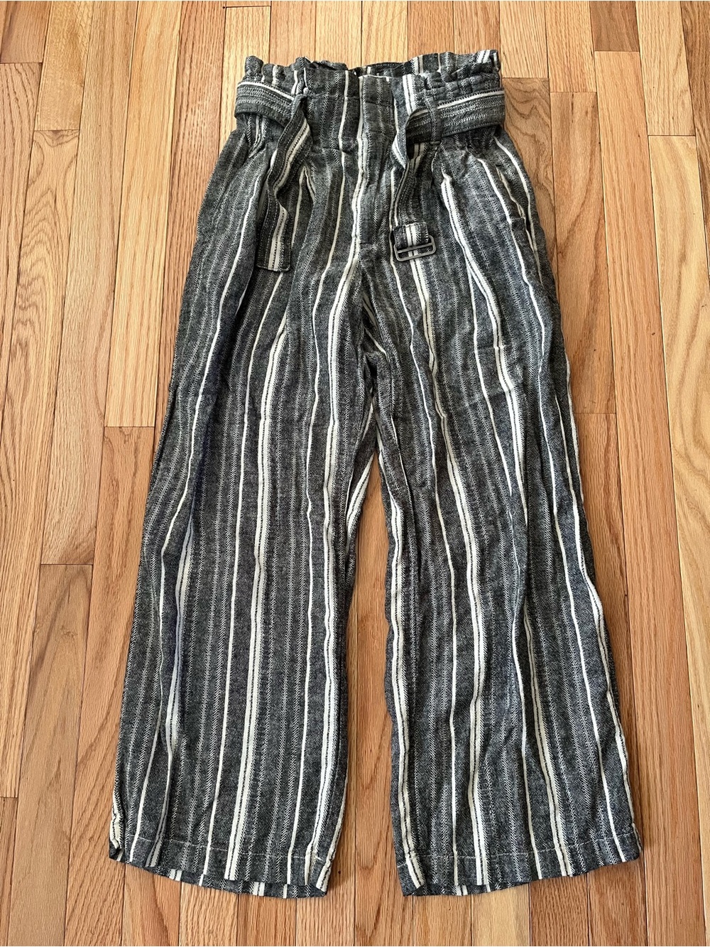 Banana Republic Black and White Striped Linen Wide Leg Pants 0 Euro Summer Beach - Picture 1 of 9